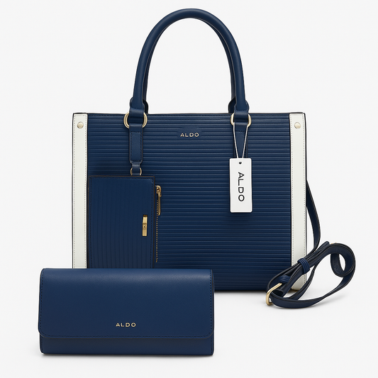 Aldo Navy Structured Tote Bag